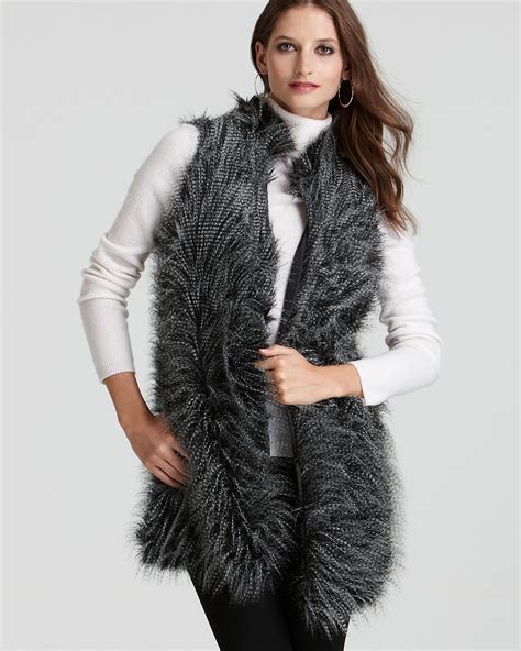 michael kors faux fur collar vest|michael kors fur vest.